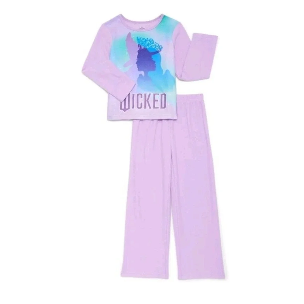 New WICKED KIDS 2 PIECE PAJAMA‎ SET SIZE XS 4/5 Purple Girls Comfy Sleepwear